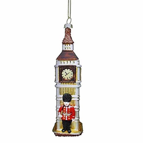 🎄Kurt Adler Big Ben Clock Tower with a Guard Soldier Glass Ornament 6" Decor - Picture 6 of 9